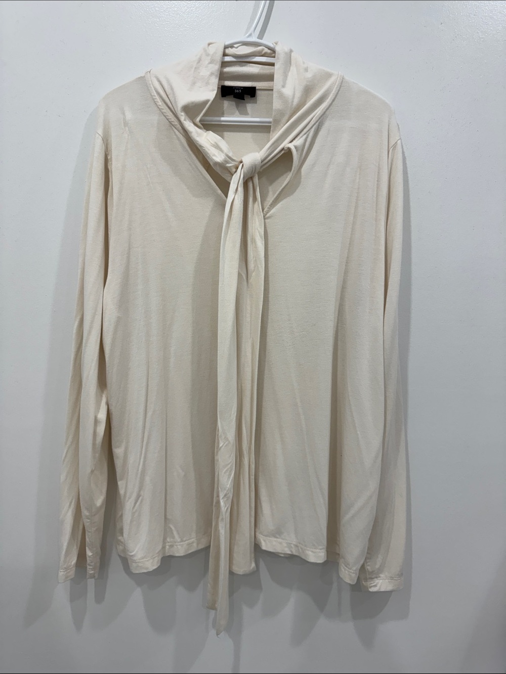 J.Crew 365 XXL Cream Tie Neck Long Sleeve Blouse